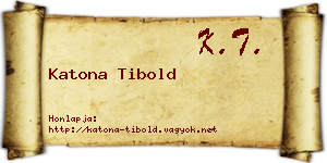 Katona Tibold névjegykártya